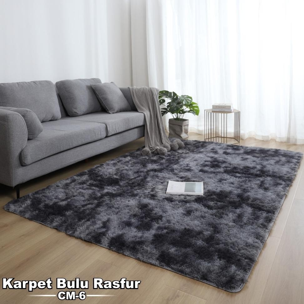 Karpet Bulu Tebal Motif Tiedye Aestetic Karpet Rasfur Tebal