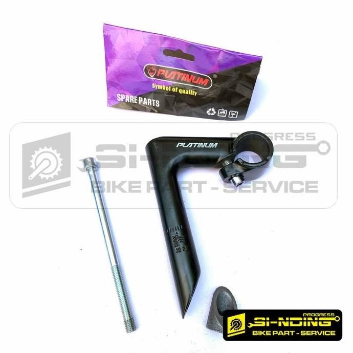 Stem Bango Balap Platinum Hitam Silver Alloy 22.2 Mm Ancer Tiang Stang Sepeda Fixie Vintage Mini Bal