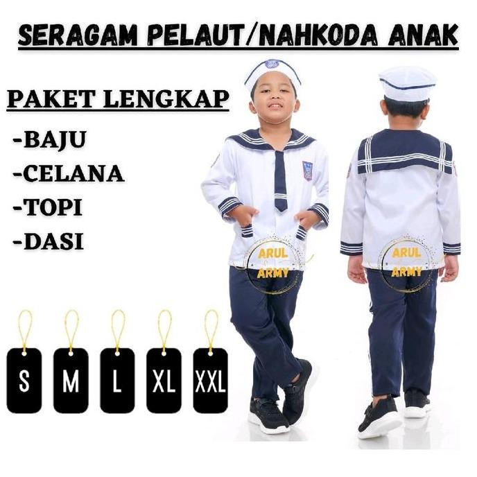  Baju Seragam Pelaut Anak Tk Paud Popaye Anak Nahkoda Anak Kostum Karnaval Profesi Anak 17 Agustusan