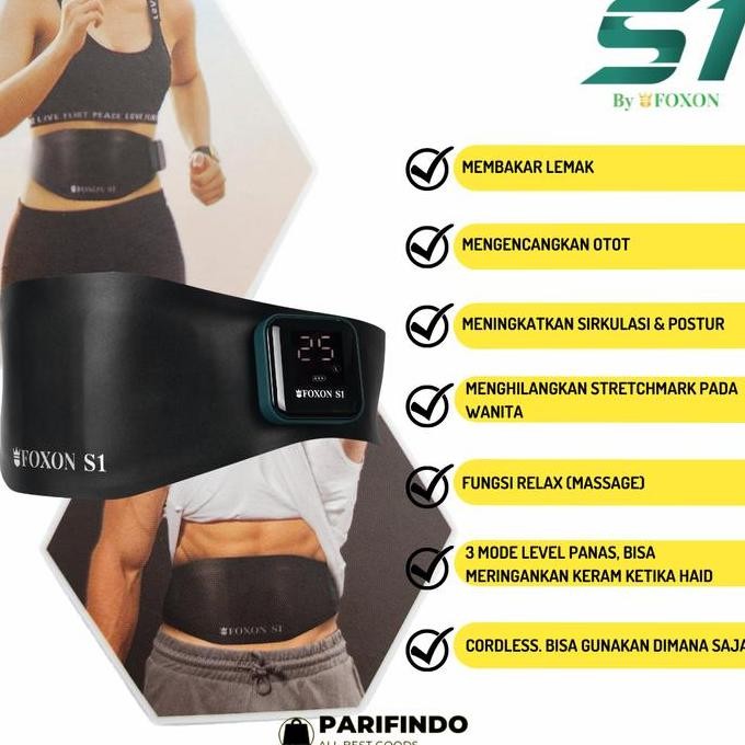TERBARU FOXON S1 EMS EXERCISE BELT - Alat Terapi Listrik PInggang Pembentuk Otot HOT SALE