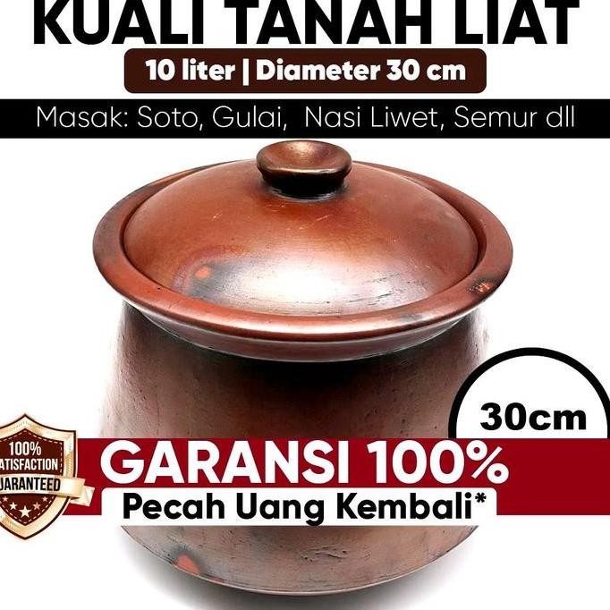 Kuali gulai, soto gerabah tanah liat 10 liter , Kitchenware tradisional Kuah