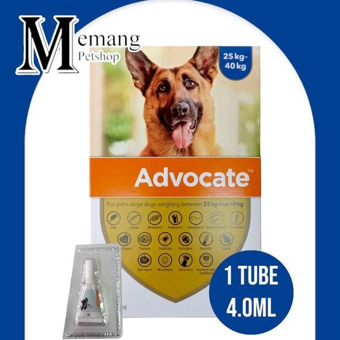 Advocate Dog XL 1 Tube - Obat Kutu - Cacing Anjing 25 - 40Kg