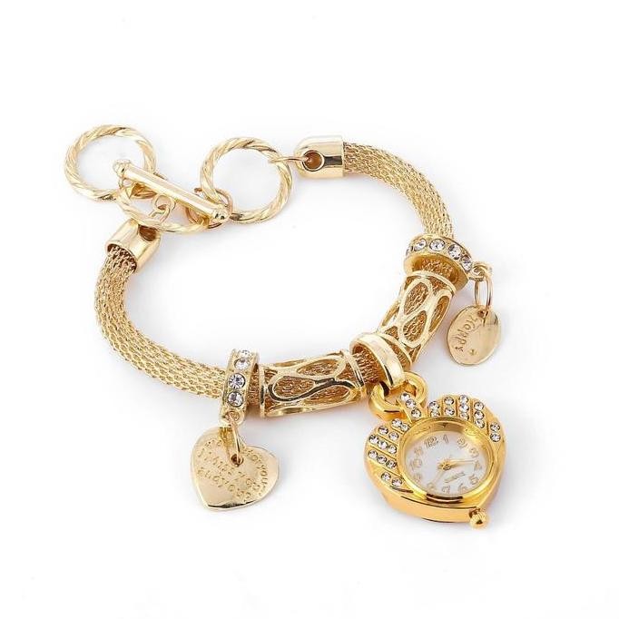 VELDORA- JAM TANGAN WANITA PREMIUM RANTAI GELANG PESTA ELEGANT GOLD DIAMETER KECIL EMAS JAM126G1 MEW