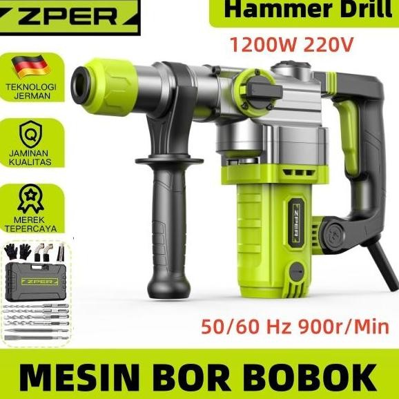 VELDORA- CODZPER beton bor Rotary Hammer Drill Mesin Bor BOBOK beton 3 fungsi Electric Hammer Impact