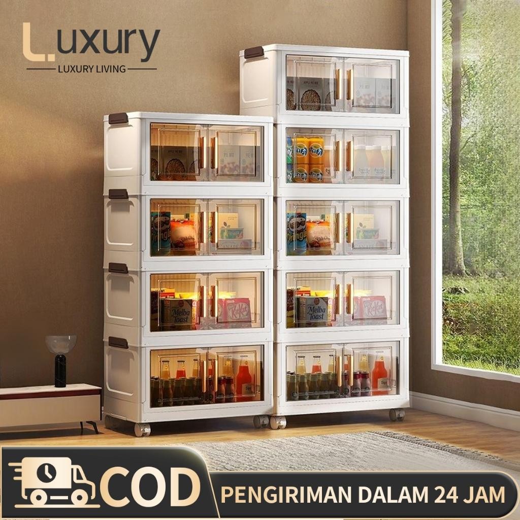 Pakaian Plastik Lipat Storage Lemari Pakaian Plastik Box Kotak Penyimpanan Lemari Plastik Baju Serba