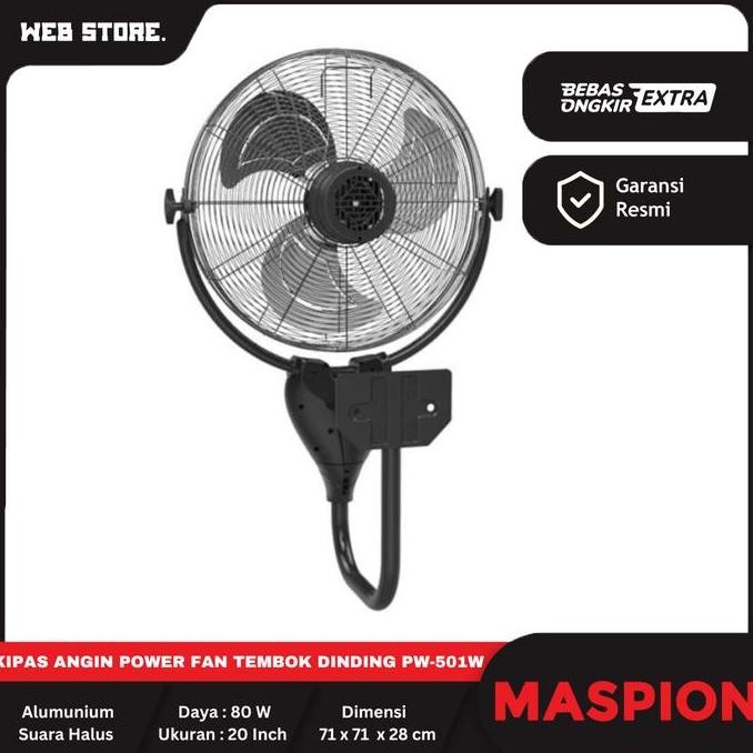 BELLYARD Kipas Angin Power Fan Tembok Dinding 20 Inch Tornado PW-501W MASPION