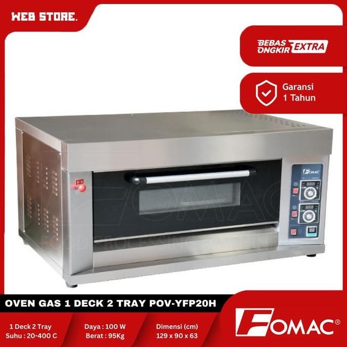 BELLYARD Mesin Gas Oven Pemanggang Pizza Oven 1 Deck 2 Tray POV-YFP20H FOMAC