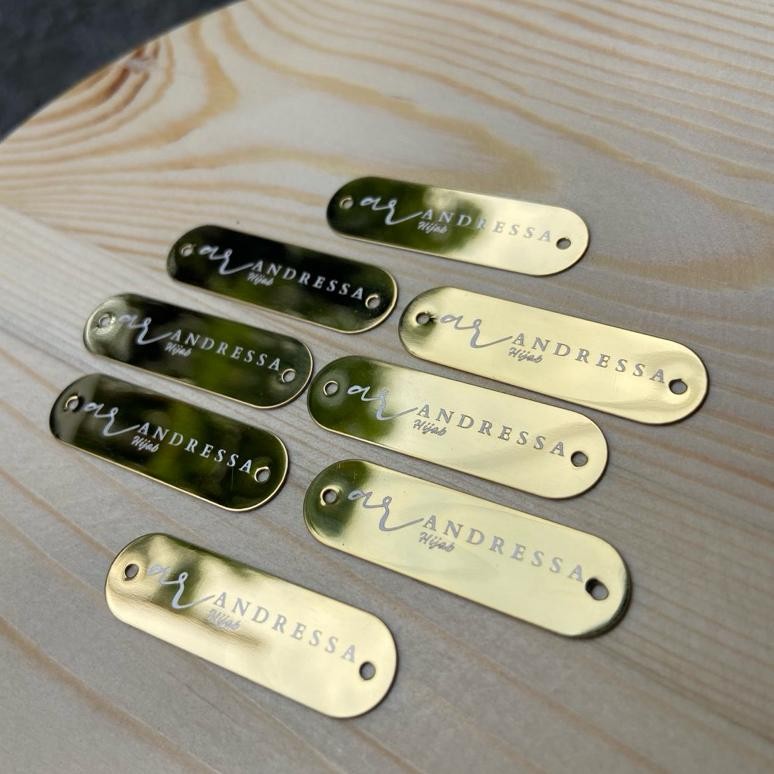 ready proses 1-2 hari langsung kirim  LABEL BESI / LABEL HIJAB / LABEL BAJU  100 pc / LABEL PLAT BES