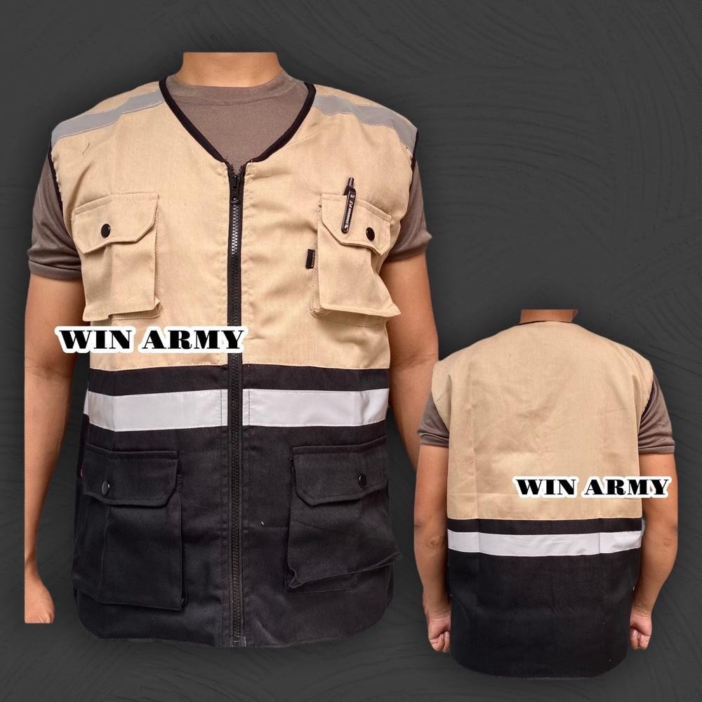 Original Rompi Proyek - Rompi Safety - Rompi Tambang - Rompi Kain- Rompi K3 - Rompi 5 Kantong - Romp