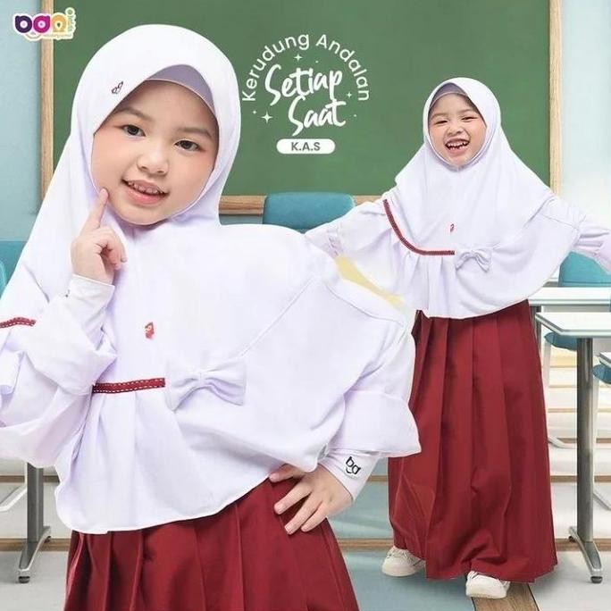 JILBAB KERUDUNG ANAK SEKOLAH SD 5-8Y BANI BATUTA RABBANI ORI. KADO