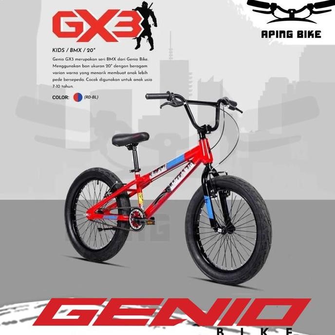 Sepeda Genio Gx3 20 Sepeda Anak Sepeda Bmx 20 Inch Ban Jumbo  (Dirakit 95%)