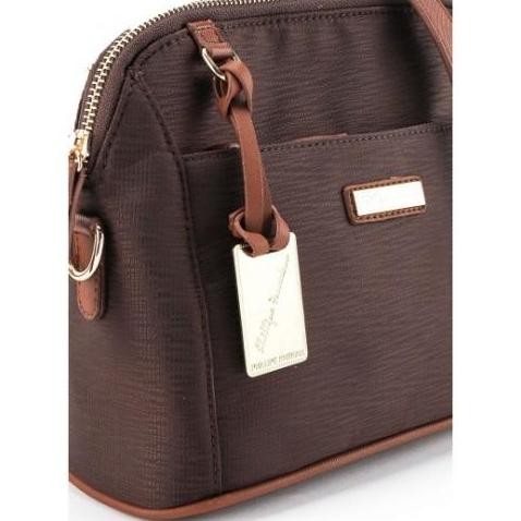 Phillipe Jourdan Domine Tas Selempang Wanita Coklat (Canvas)
