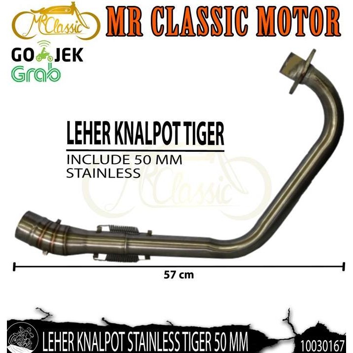 Leher Knalpot Stainless Tiger 50 Mm Asli