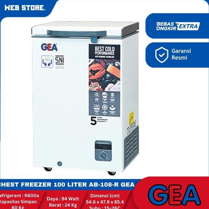 NANSO Mesin Pembeku Makanan Kapasitas 100 L Chest Freezer AB-108-R GEA