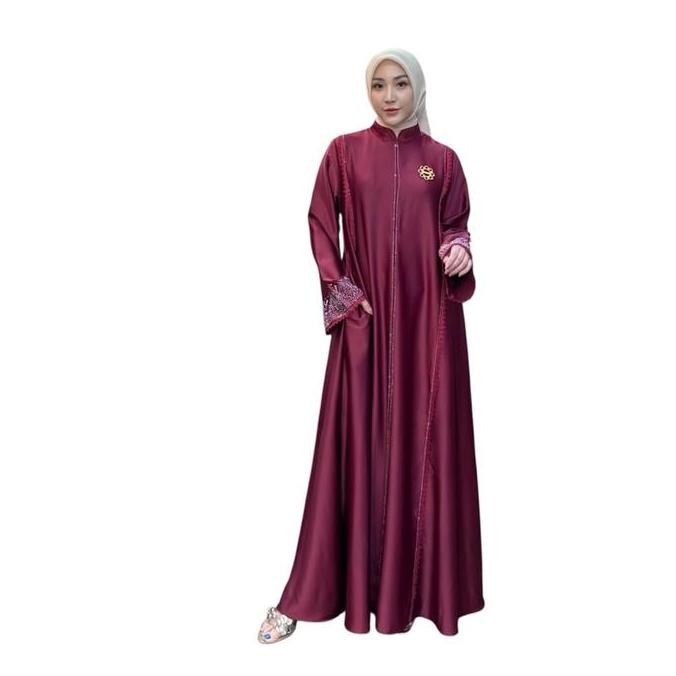 Nona Zaira Dress Gamis Abaya Terbaru Ootd Fashion Formal Muslim  Butik Wanita Panjang Nyaman Payet M