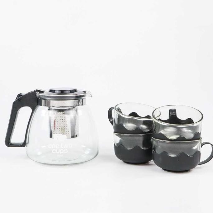 Teko Teh Kopi Pitcher Dengan Saringan Infuser Teko Kaca Tahan Panas