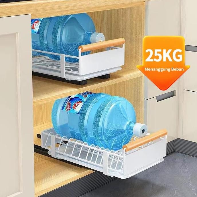 Rak Piring Tarik Tarik Keranjang Bumbu Geser Laci Penyimpanan Lemari Geser Laci Rak Dapur Jenis Laci