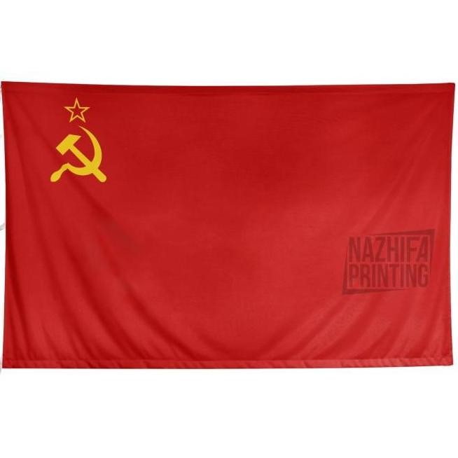 Terbaru Bendera Negara Uni Soviet Ukuran Kecil - Besar Bahan Satin Peles