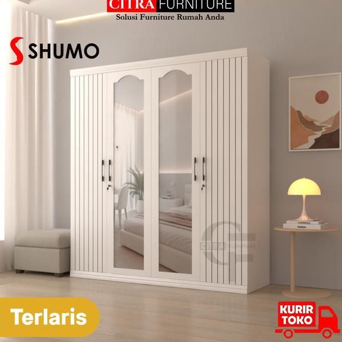 Lemari Pakaian Besi 4 Pintu Ayun Minimalis | Lemari Baju Swing