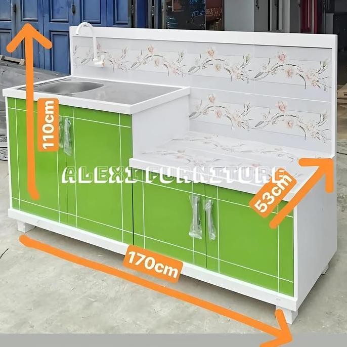 Rak Kompor Meja Wastafel 4 Pintu Kayu - Solusi Penyimpanan Praktis dan Ekonomis untuk Dapur Anda