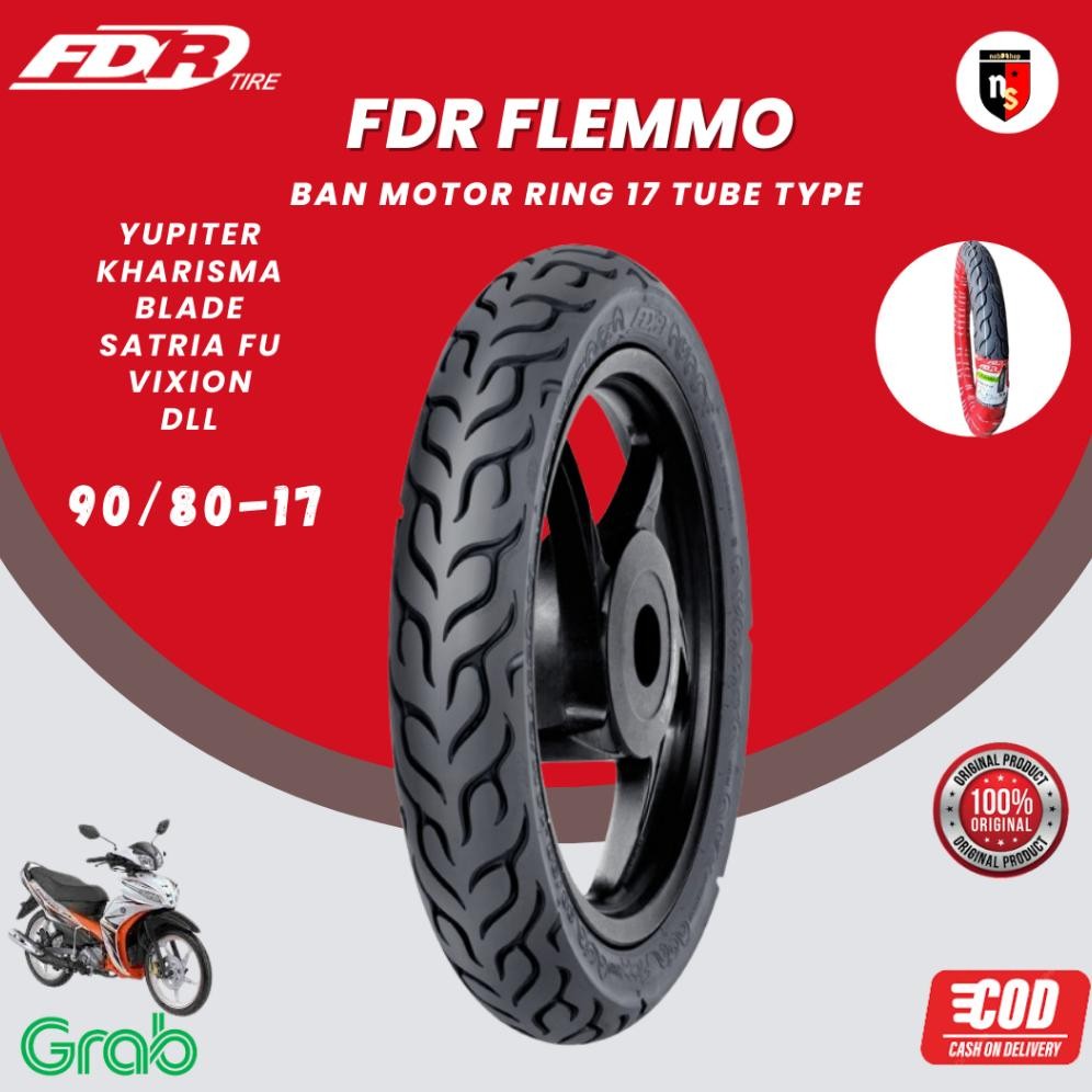 Baru FDR Flemmo 90/80 Ring 17 Ban Motor Tubetype