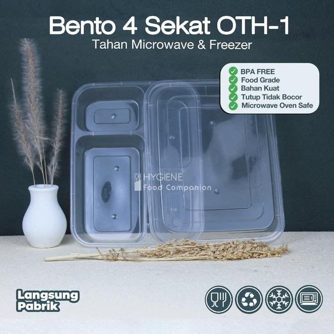 Thinwall Bento Sekat 4 Dome - Food Container Bento Thinwall Premium