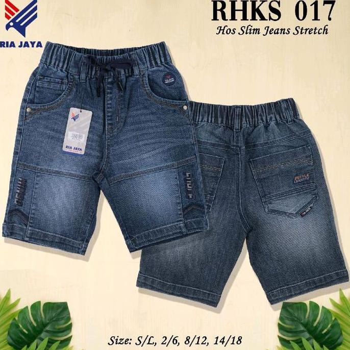 DE65 - RIA JAYA//1pcsCELANA JEANS PENDEK RIA JAYA USIA 2 TAHUN SAMPAI 15 TAHUN celana JEANS  Hitam j