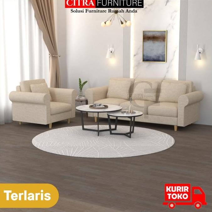 Sofa Retro Minimalis set 3+1 Seater PANAMA Series | Sofa Scandinavian 3+1 Dudukan