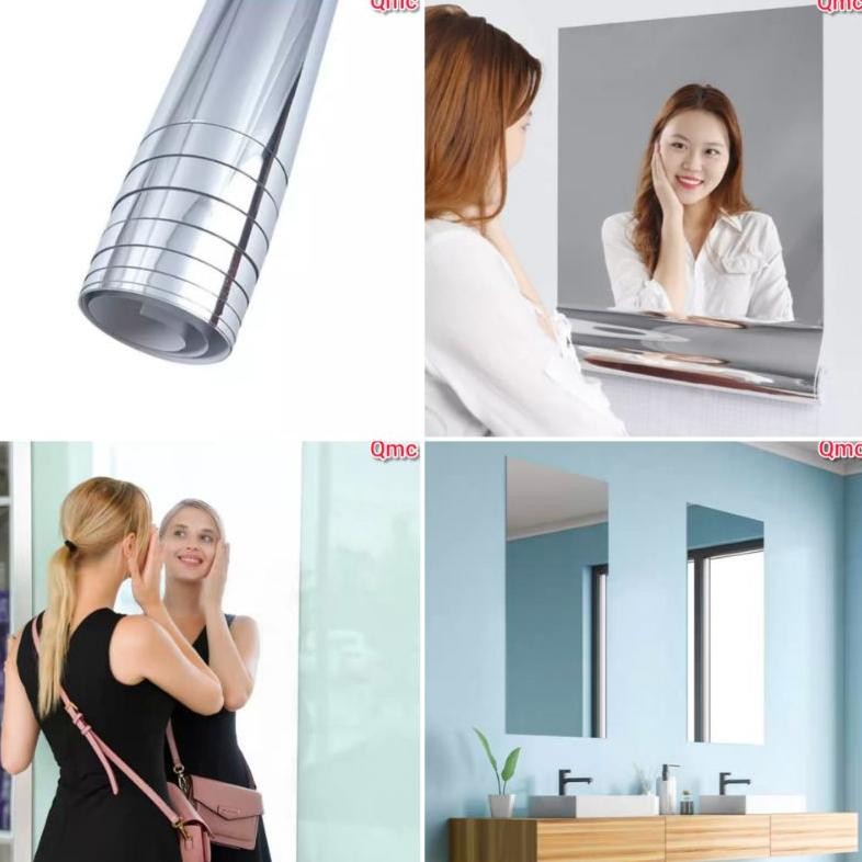 Stiker Kaca Bercermin 100% Tidak Tembus Pandang Asli Kaca Cermin Tebal Bisa Pasang di dinding Kaca J