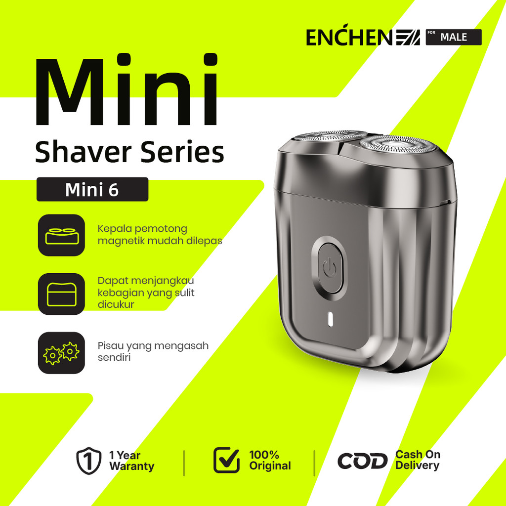ENCHEN Mini 6 Portable Mini Shaver Alat Cukur Jenggot Elektrik Waterproof