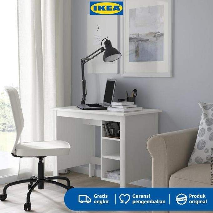 IKEA BRUSALI  Meja Kerja / Belajar Dengan Laci Putih 90x52 cm