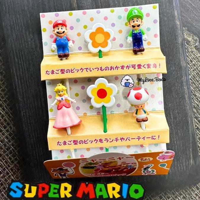 SUPER MARIO Food Picks Tusukan Bento Princess Peach Garpu Bento KALI