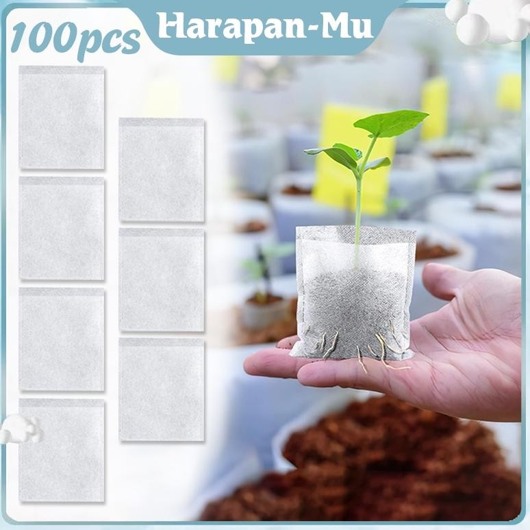 ZYUNJI- Seedling Bag 100 Lembar Polybag Semai Benih Polibag Semai Bibit Sayuran Polybag Semai Cabai