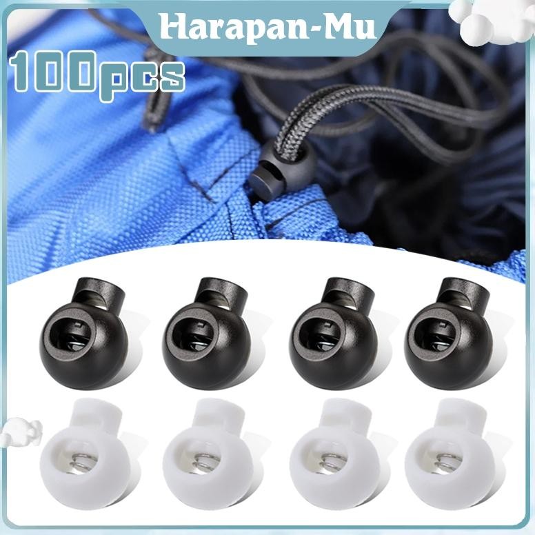 ZYUNJI- Stopper Tali Plastik Isi 100 Stopper Tali Kur Stopper Tali Celana Stopper Knop Tali Serut Ja