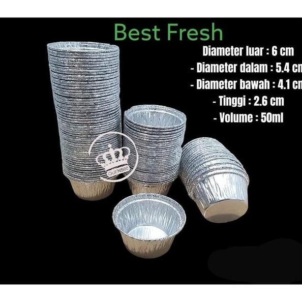 Alumunium Foil Cup Rx 1406 Isi 100Pcs 100 Pcs Cup Mini Cake Muffin Roti 50Ml Best Fresh Aluminium Tr