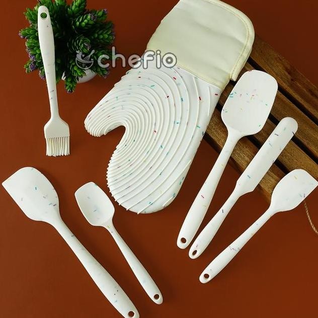 Chefio Spatula Set Silikon Baking Cooking Utensil Set Candy Color