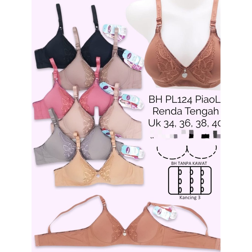 4PCS BH GADIS REMAJA PIAOLI CUP A MODEL KUPU-KUPU ELEGAN MEWAH BRA GADIS PIAOLI PL124 KAIT 3 UKR 34-