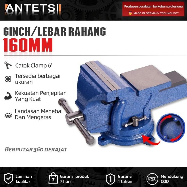 EDELWEIS ANTETSI Catok Clamp 6'' / catok paron / Ragum Klem / Catok Meja / Bench Vise / Ragum Tangge