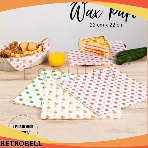 COD Wax Paper Fruit 25 pcs/Korean Bento Cake/ Baking Paper 22 cm x 22 cm