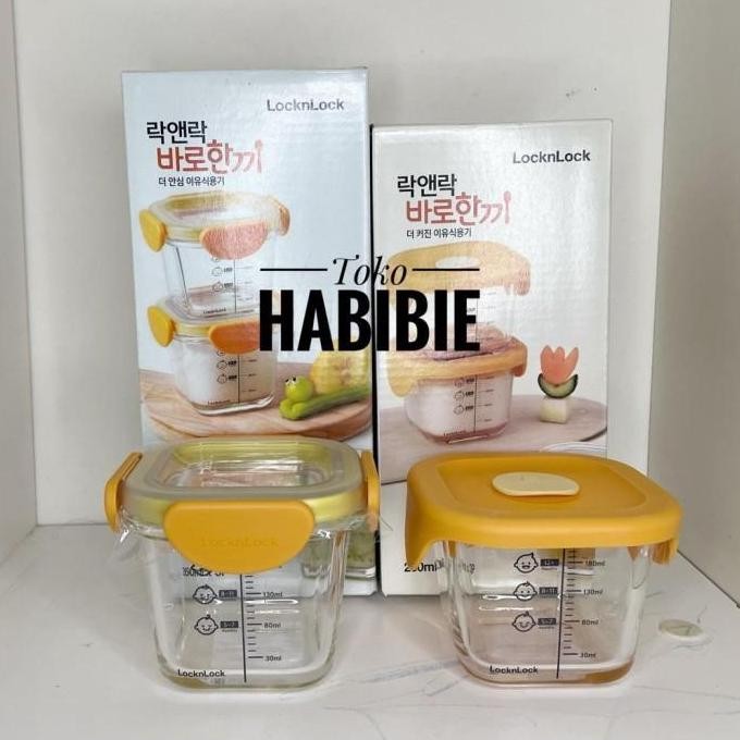 Lock n Lock Food Container Kotak Toples Kaca Penyimpanan MPASI 3 Pcs