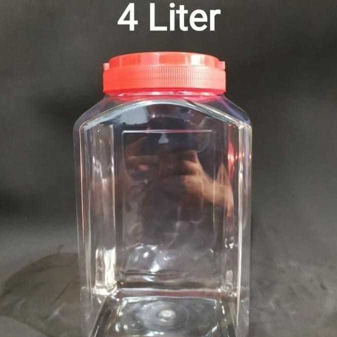 Toples Plastik Kotak 4 Liter Tutup Merah