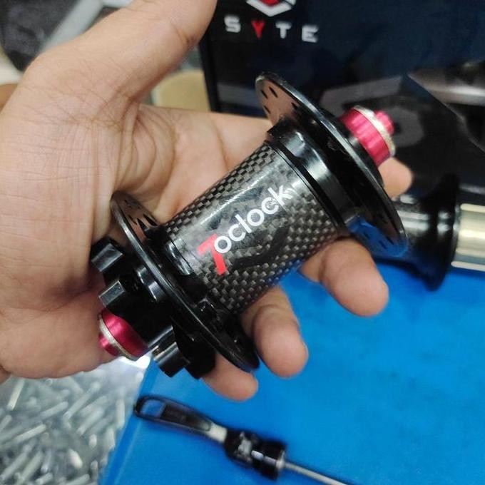 Hub Freehub SYTE ST-D452 Carbon 28 Holes Carbon Disc Brake Six Bolt 6 Baut Hub Syte ST D452