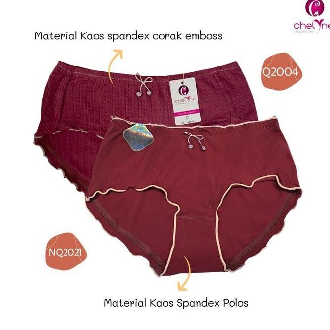 Promo Chelyne Cd Wanita Q2004 Spandex Corak / Nq2021 Spandex Polos - Model Paha Neci Cod