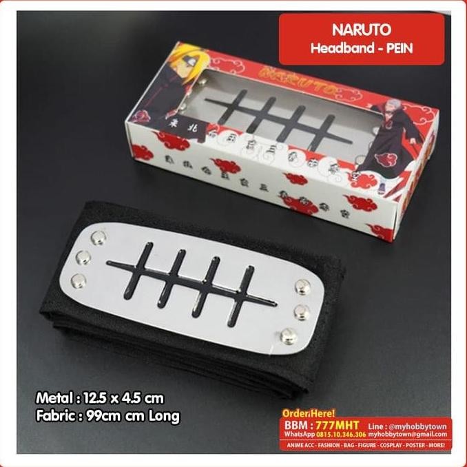 Headband / Ikat Kepala Naruto - Pein / Pain Akatsuki Plat Besi