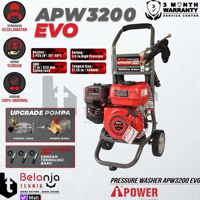 JUNJI- AiPower High Pressure Jet Cleaner APW 3200 EVO Mesin Cuci 220 Bar APW3200