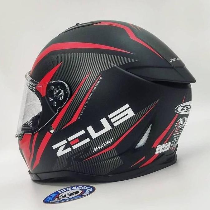 COD ZEUS ZS822B Z822B AO13 JH ANNIVERSARY MATT BLACK/RED FULL FACE