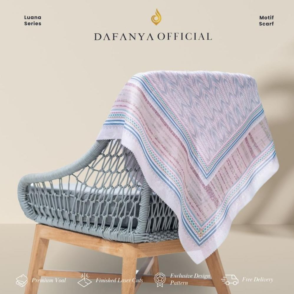 - Luana Series Jilbab Motif Ethnik Kerudung Segi Empat Hijab Scarf bahan Voal Laser Cut