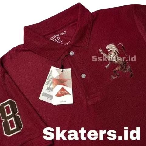 Baju Kaos Polo Shirt Pria Kaos Kerah GIORDANO 3D LION Premium / Giordano