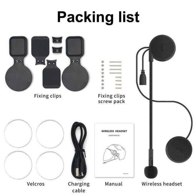 COD Headset Bluetooth Helm M6 Wireless Bluetooth helmet Speaker Tipis Cocok Untuk Helm Full face