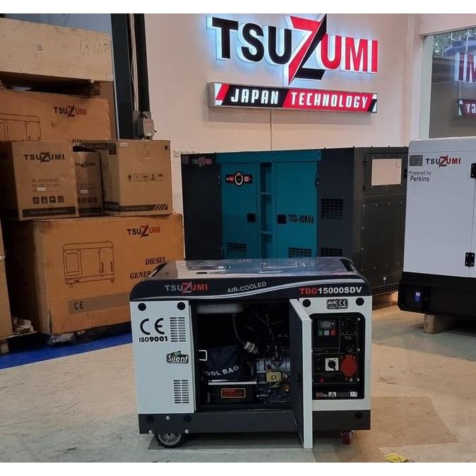 Genset Silent Diesel 15 Kva Portable Tsuzumi Japan Tdg 15000 Sdv  Sukses Mart 25